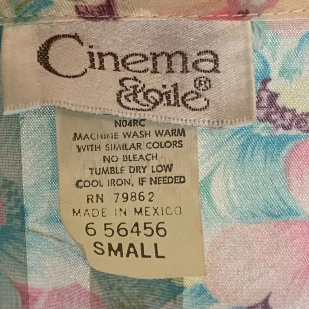 Vintage Robe & Nightgown Peignoir Set Floral Small Cinema Etoile